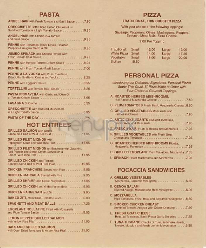 Tuscany - Rayne, LA menu_pic