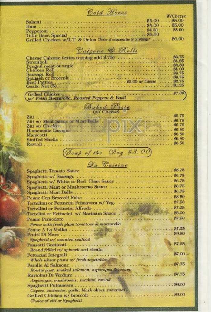 Tutto Bene Pizza - New York, NY menu_pic