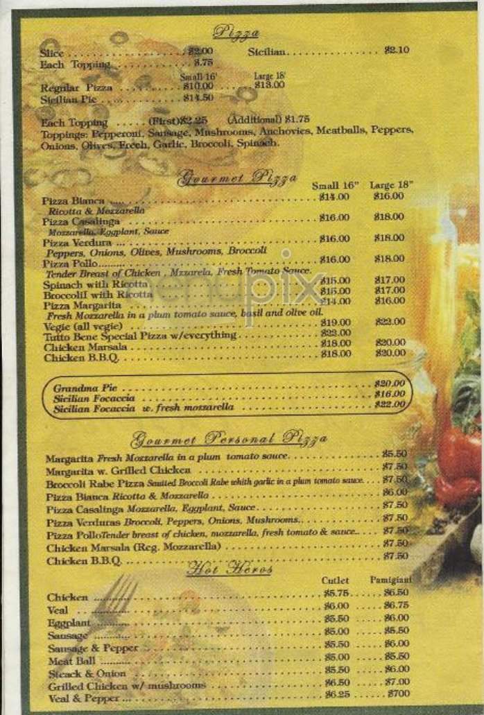 Tutto Bene Pizza - New York, NY menu_pic