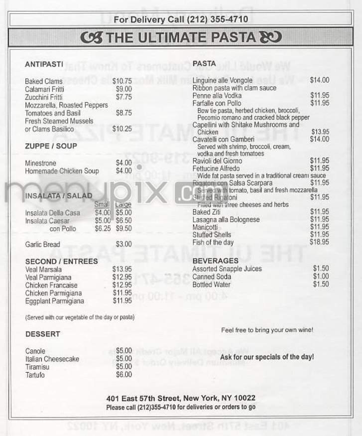 The Ultimate Pizza - New York, NY menu_pic