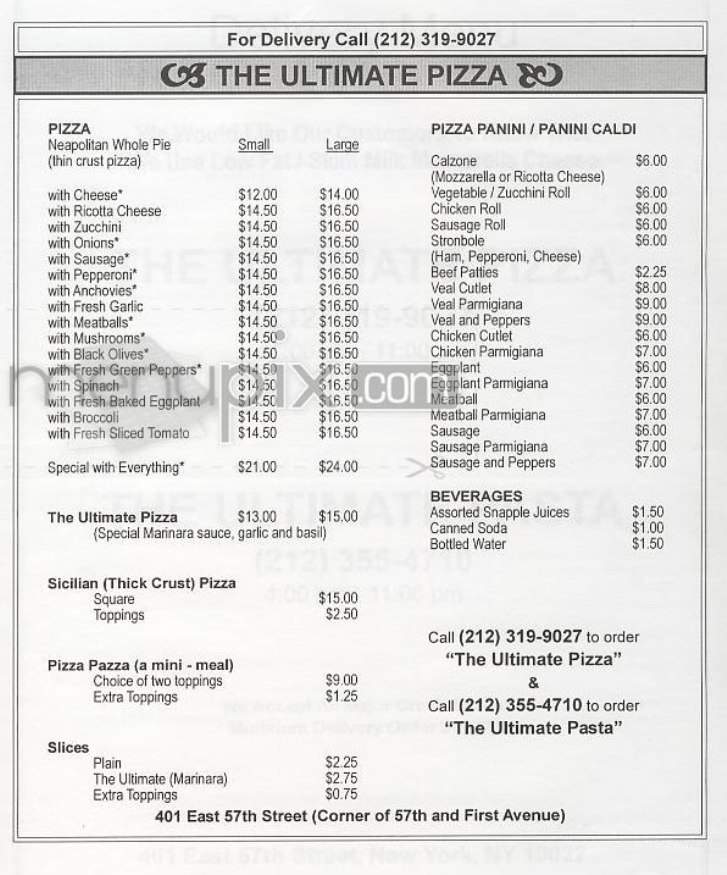 The Ultimate Pizza - New York, NY menu_pic