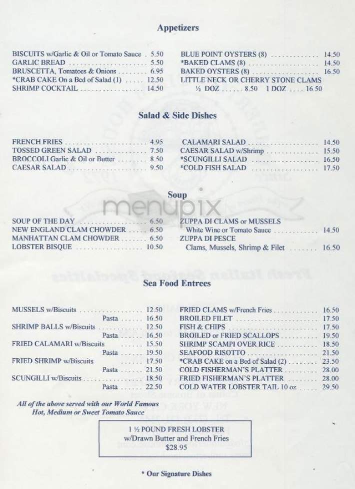 Umbertos Clam House - New York, NY menu_pic