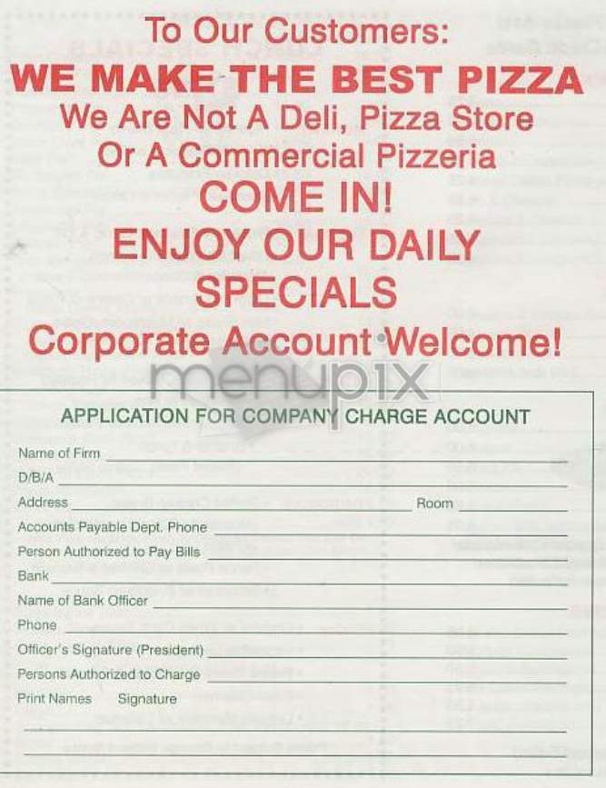 Underground Pizza Two - New York, NY menu_pic