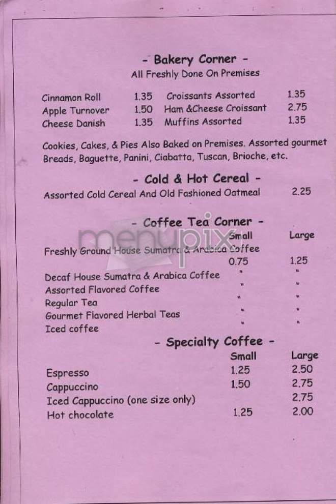 University Place Gourmet - New York, NY menu_pic