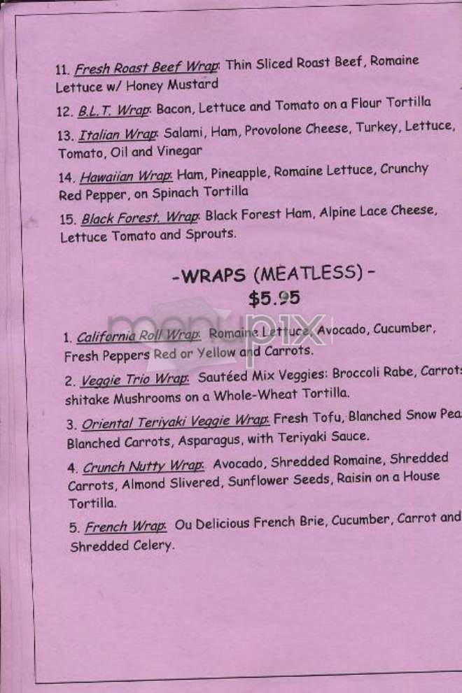 University Place Gourmet - New York, NY menu_pic