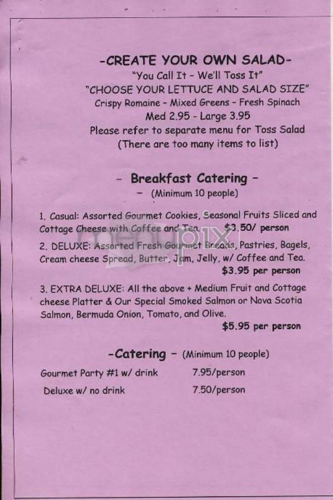 University Place Gourmet - New York, NY menu_pic
