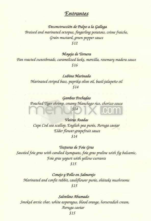 Pamplona - New York, NY menu_pic