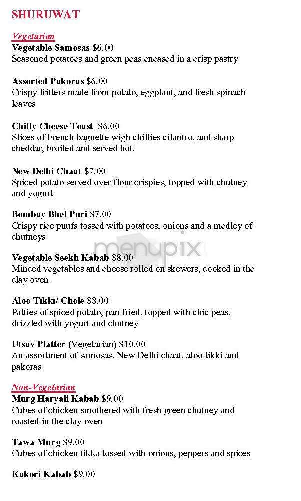 Utsav - New York, NY menu_pic