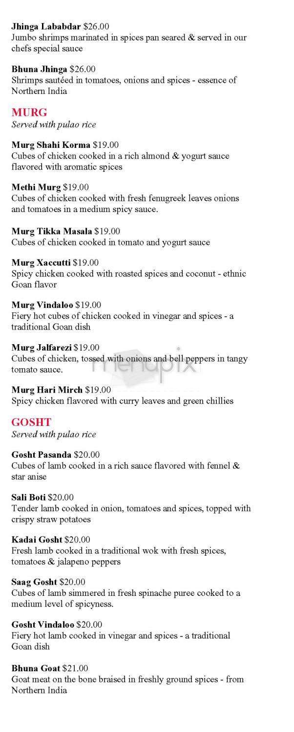Utsav - New York, NY menu_pic