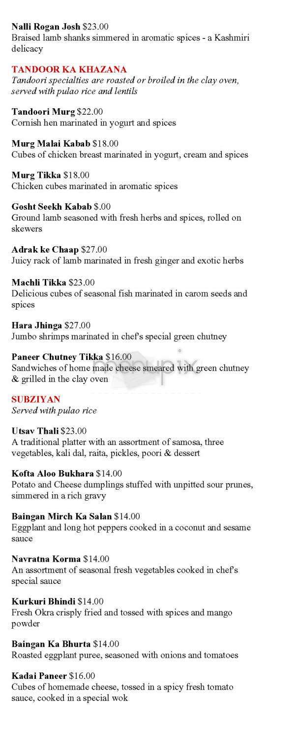 Utsav - New York, NY menu_pic