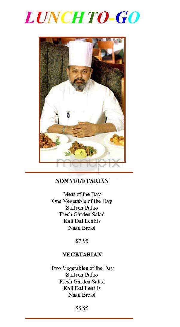 Utsav - New York, NY menu_pic