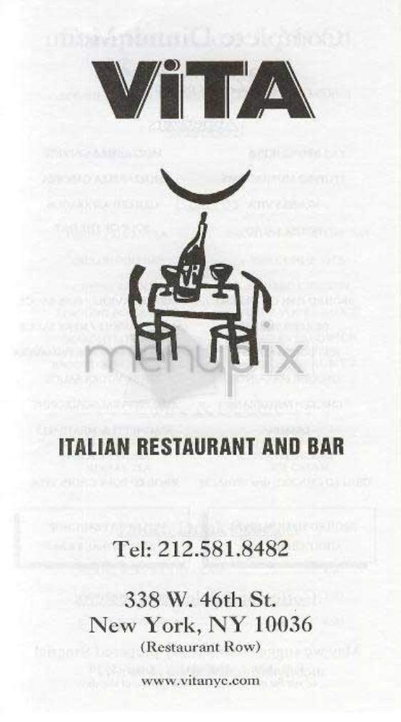 Vita - New York, NY menu_pic
