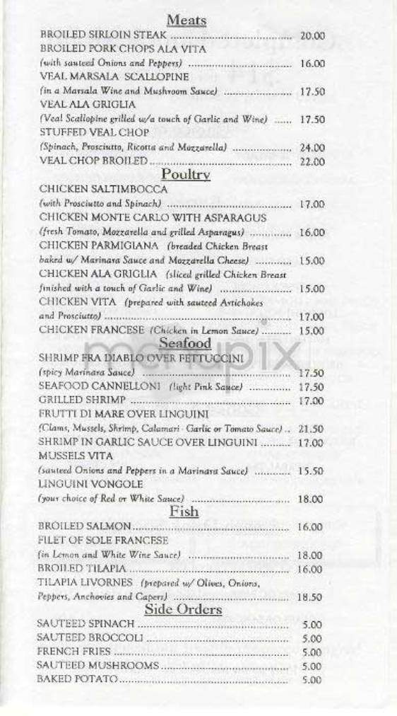 Vita - New York, NY menu_pic
