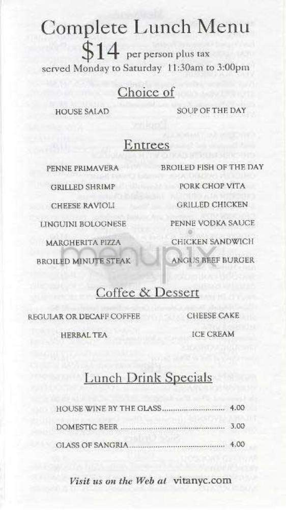 Vita - New York, NY menu_pic