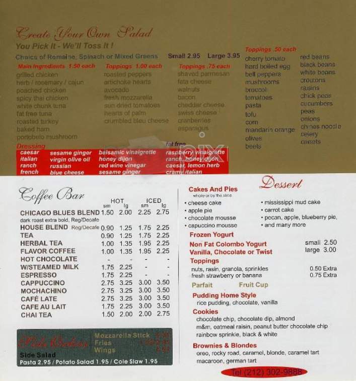Variety Cafe - New York, NY menu_pic