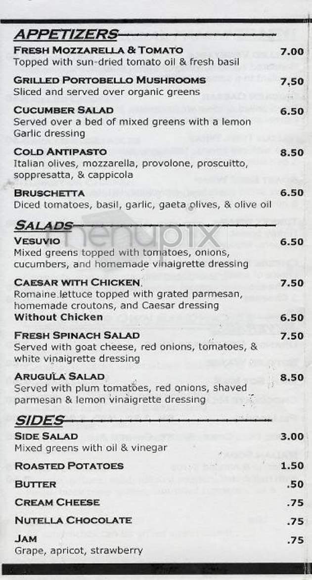 Vesuvio Cafe & Bakery - New York, NY menu_pic