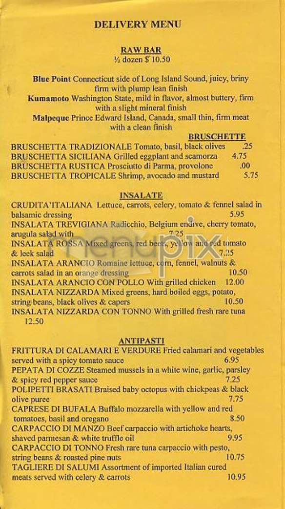Via Delle Zoccolette - New York, NY menu_pic