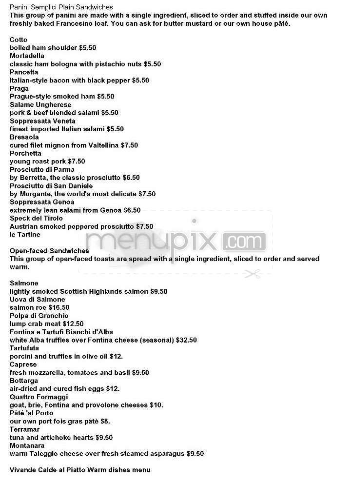 Via Quadronno - New York, NY menu_pic