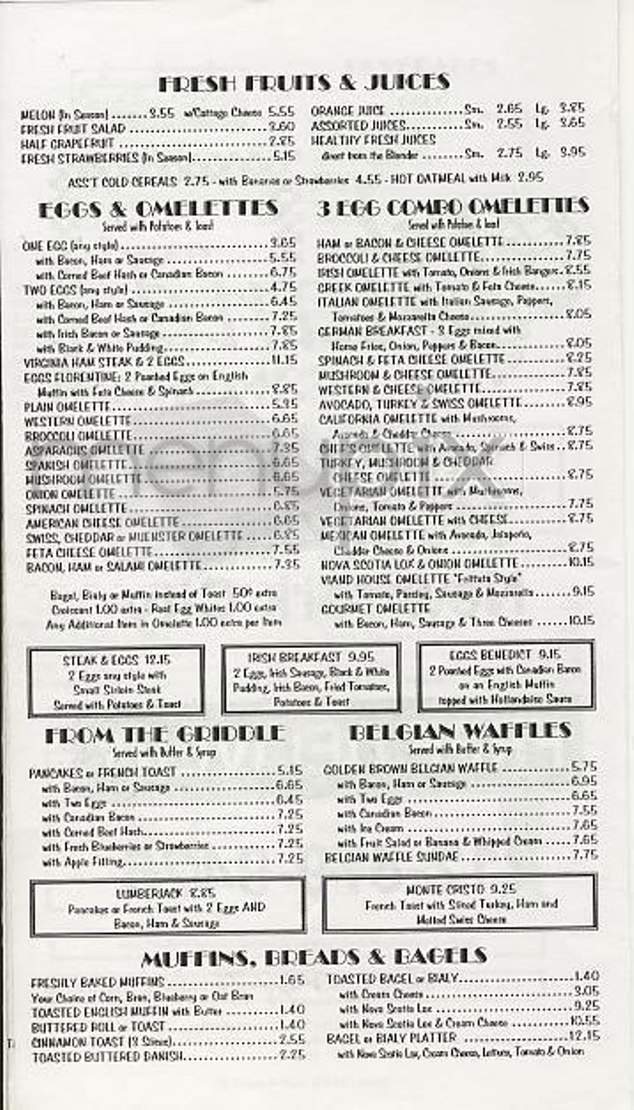 Viand Coffee Shop - New York, NY menu_pic