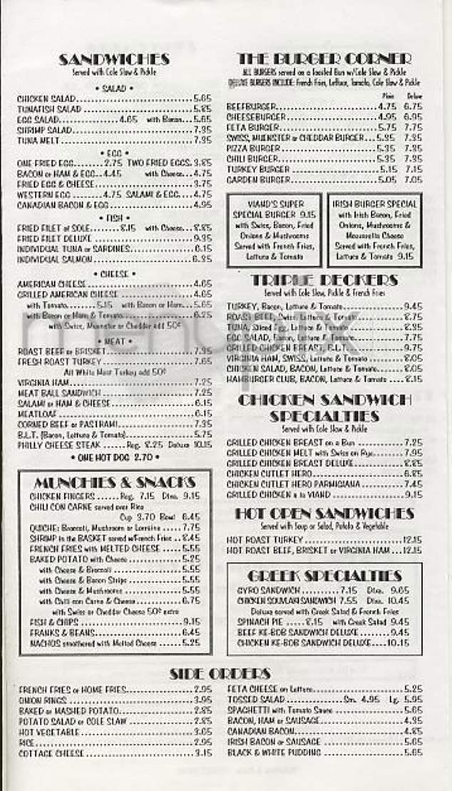 Viand Coffee Shop - New York, NY menu_pic
