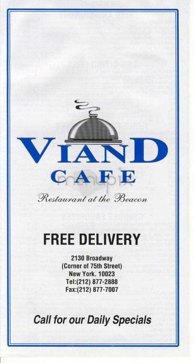 Viand Cafe - New York, NY menu_pic
