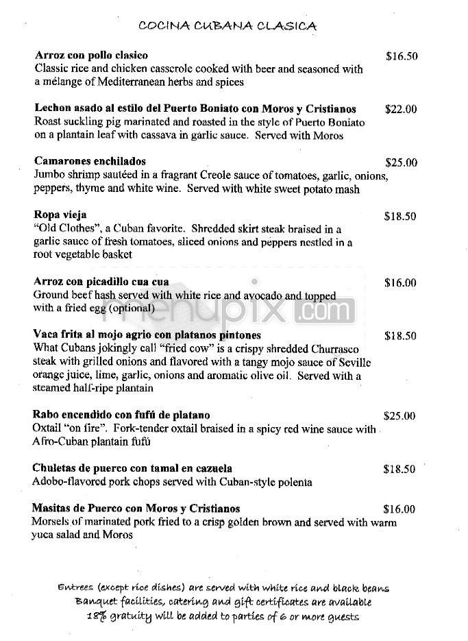 Victor's Cafe - New York, NY menu_pic