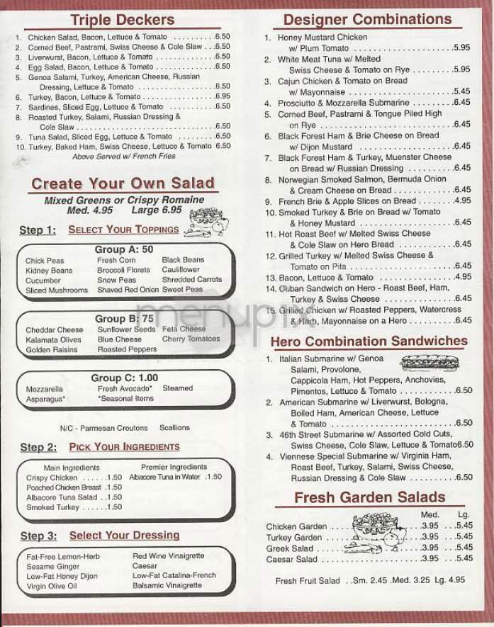 Vienesse Gourmet Deli - New York, NY menu_pic