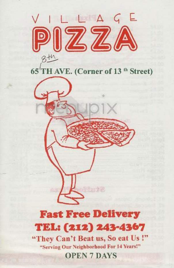 Village Pizza - New York, NY menu_pic