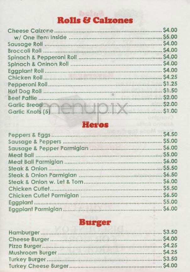 Village Pizza - New York, NY menu_pic