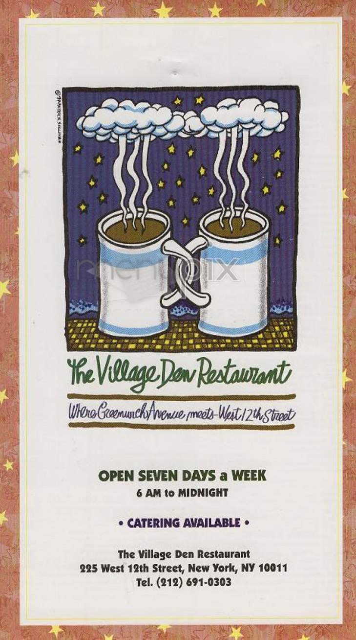 The Villiage Den - New York, NY menu_pic
