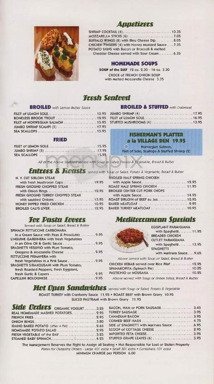 The Villiage Den - New York, NY menu_pic
