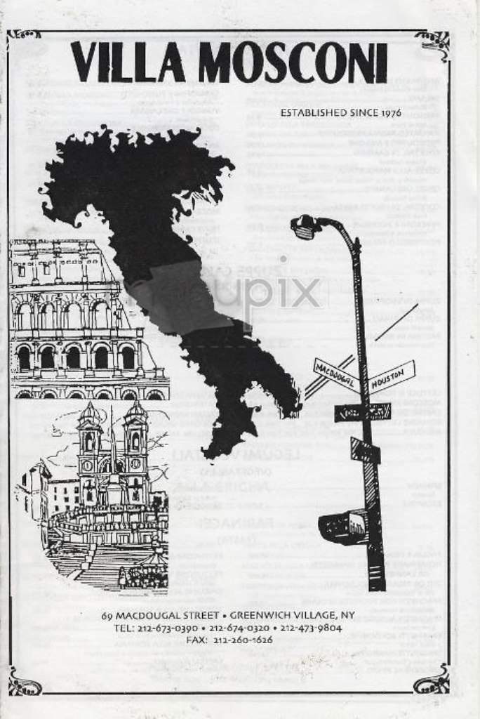 Villa Mosconi - New York, NY menu_pic