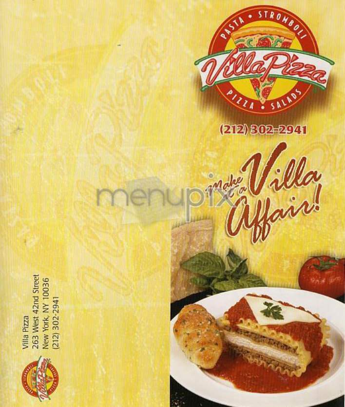 Villa Pizza - New York, NY menu_pic