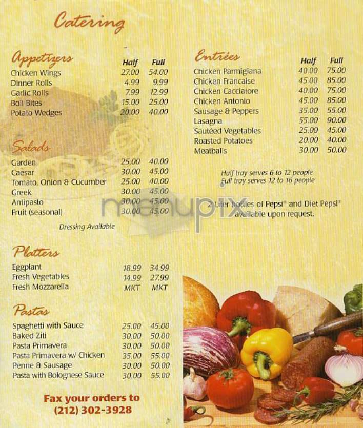 Villa Pizza - New York, NY menu_pic