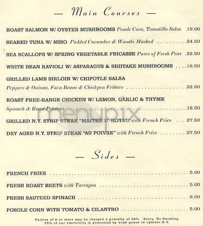 Village - New York, NY menu_pic
