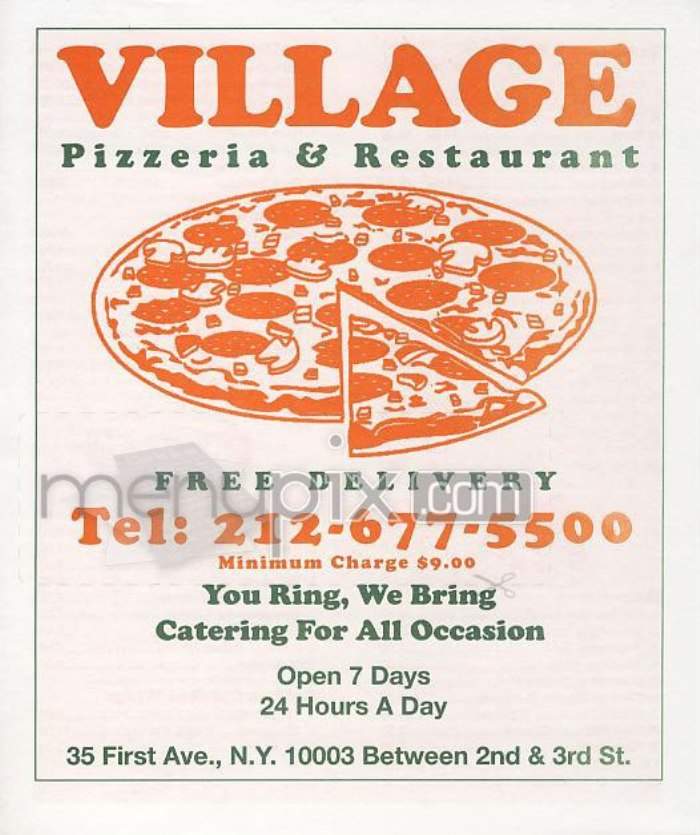Village Restaurant - New York, NY menu_pic