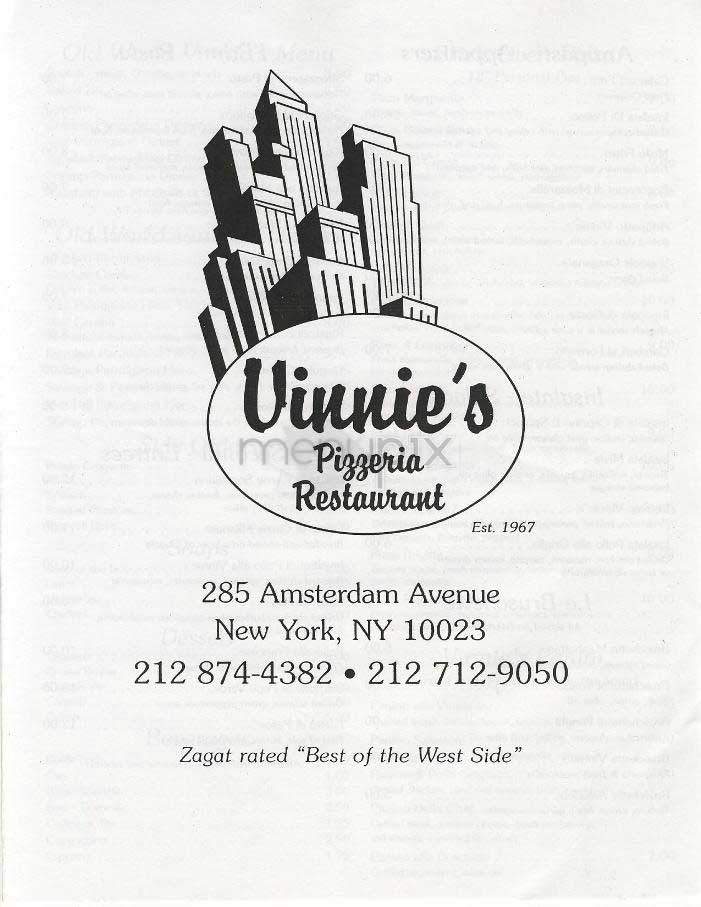 Vinnie's Pizza - New York, NY menu_pic