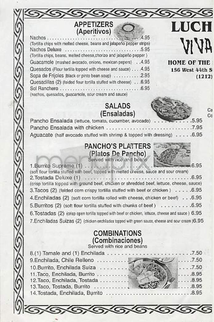 Viva Pancho - New York, NY menu_pic