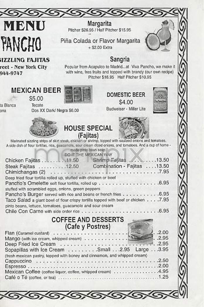 Viva Pancho - New York, NY menu_pic