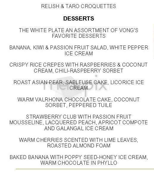 Vong - New York, NY menu_pic