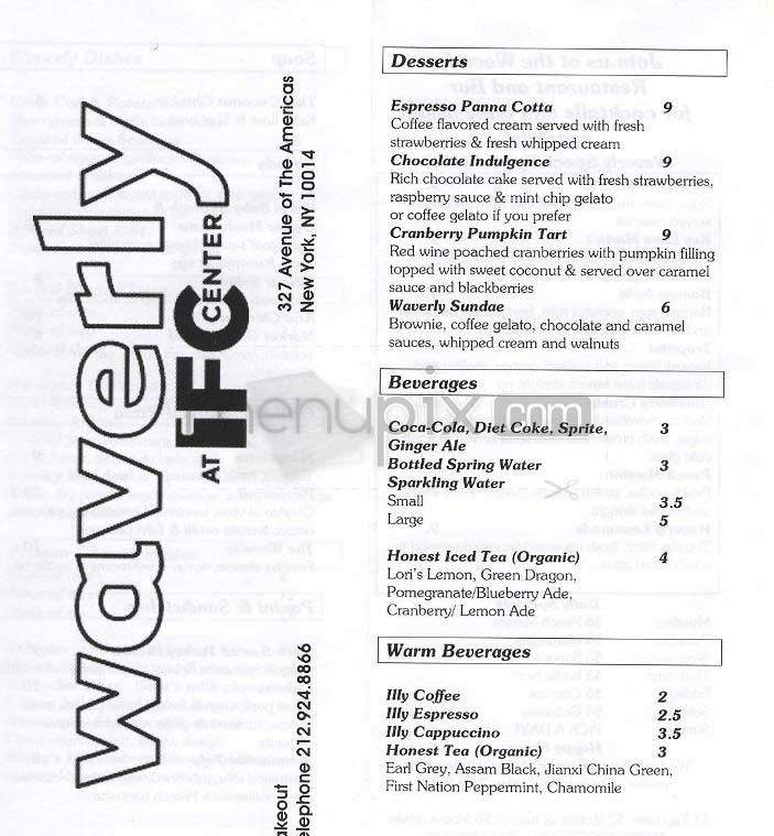 Waverly at IFC - New York, NY menu_pic