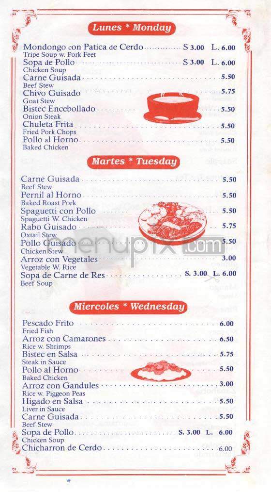 Weekend Spanish Food - New York, NY menu_pic