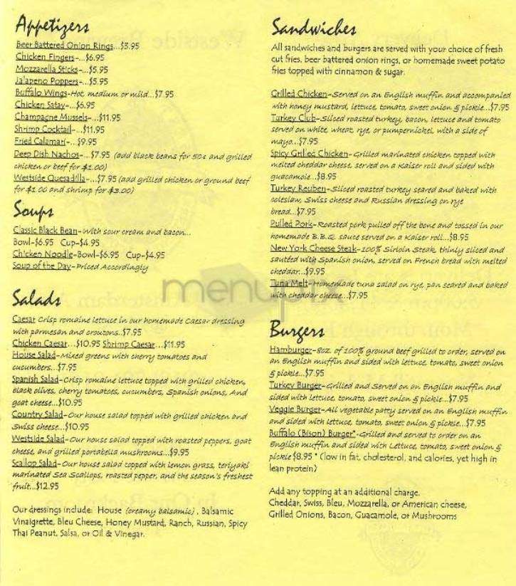 Westside Brewing Co. - New York, NY menu_pic
