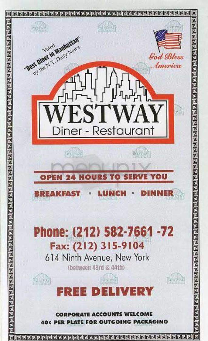 Westway Diner - New York, NY menu_pic
