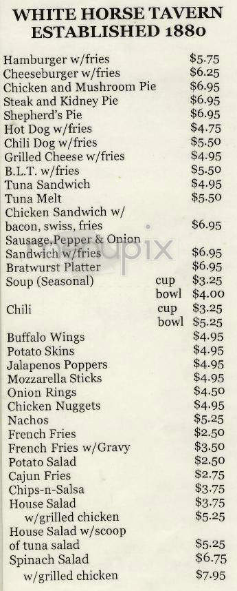 White Horse Tavern - New York, NY menu_pic