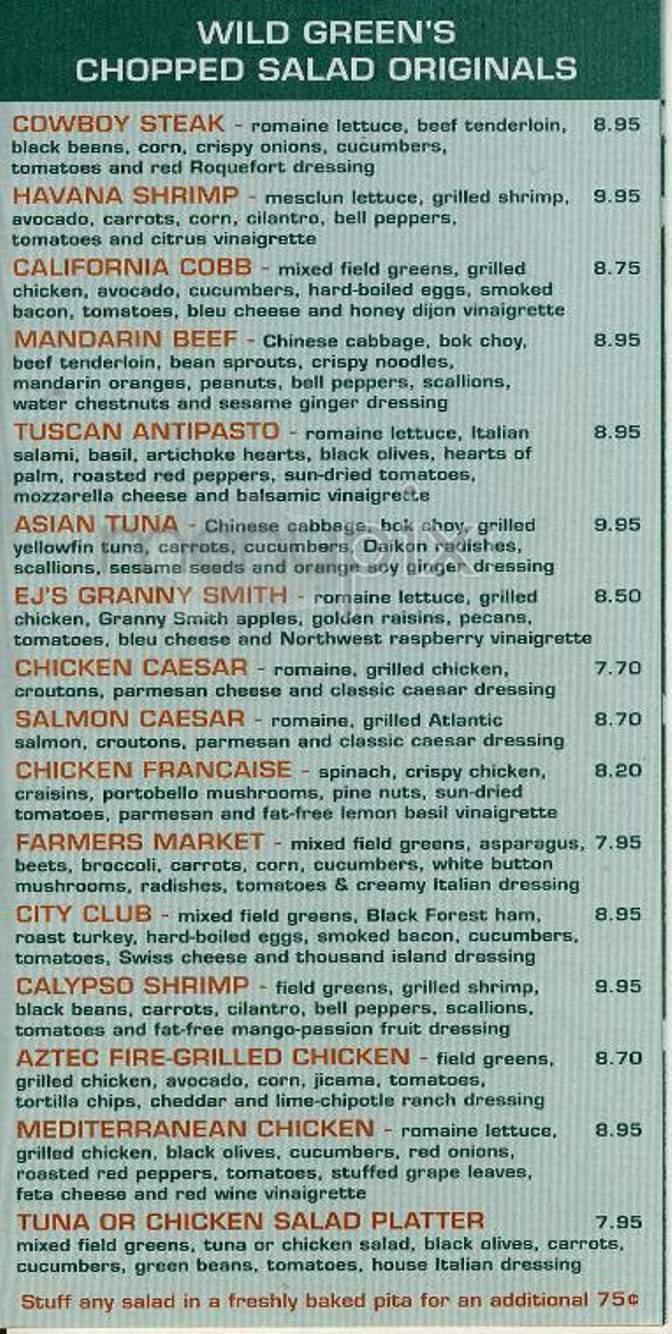 Wild Greens - New York, NY menu_pic