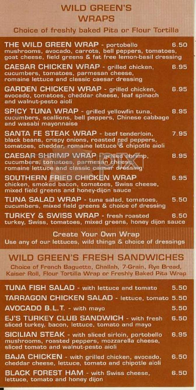 Wild Greens - New York, NY menu_pic