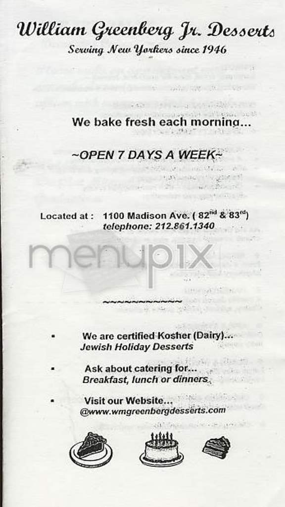 William Greenberg Jr. Desserts - New York, NY menu_pic