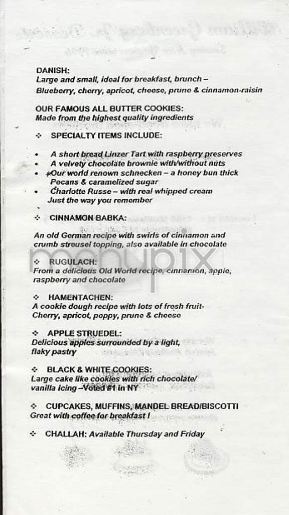 William Greenberg Jr. Desserts - New York, NY menu_pic