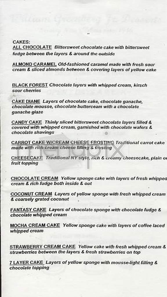 William Greenberg Jr. Desserts - New York, NY menu_pic